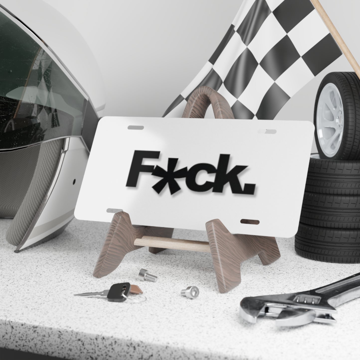 F*ck White Vanity Plate