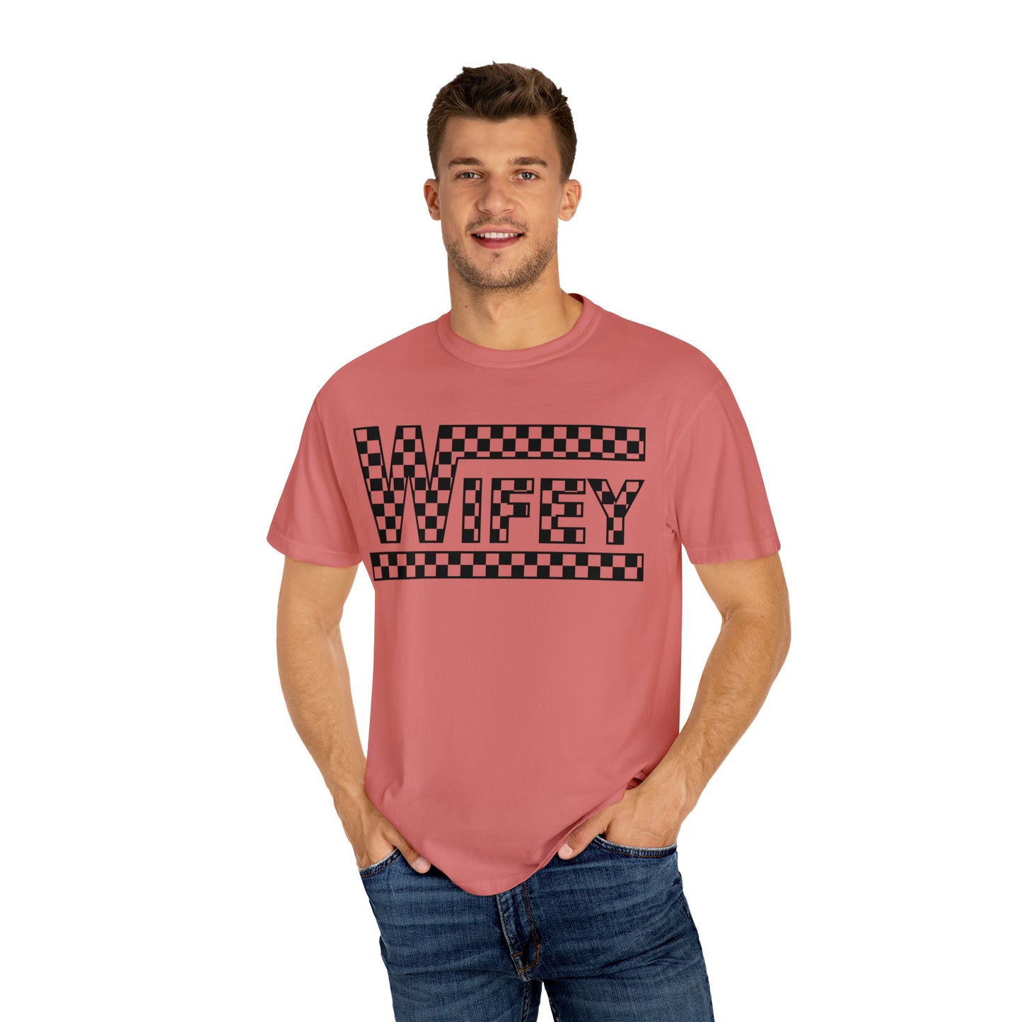 Checkered Wifey Comfort Colors Unisex Garment-Dyed T-shirt