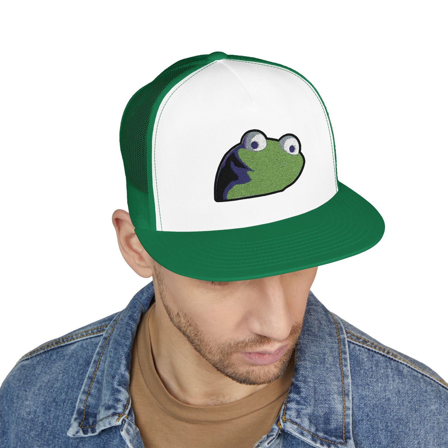 Lizard Meme 5 Panel Trucker Cap (Embroidery)