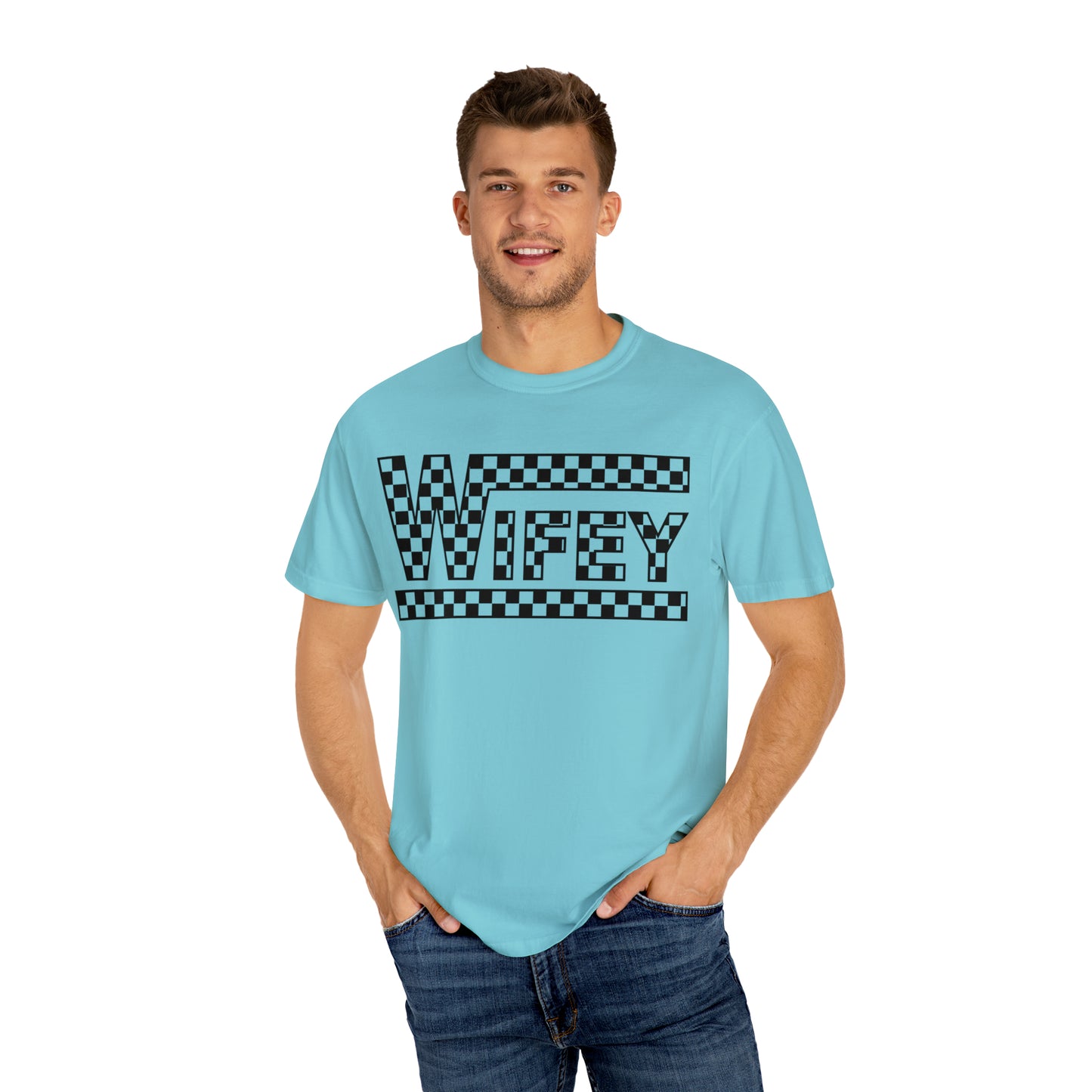 Checkered Wifey Comfort Colors Unisex Garment-Dyed T-shirt