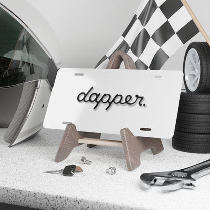 Dapper White Vanity Plate