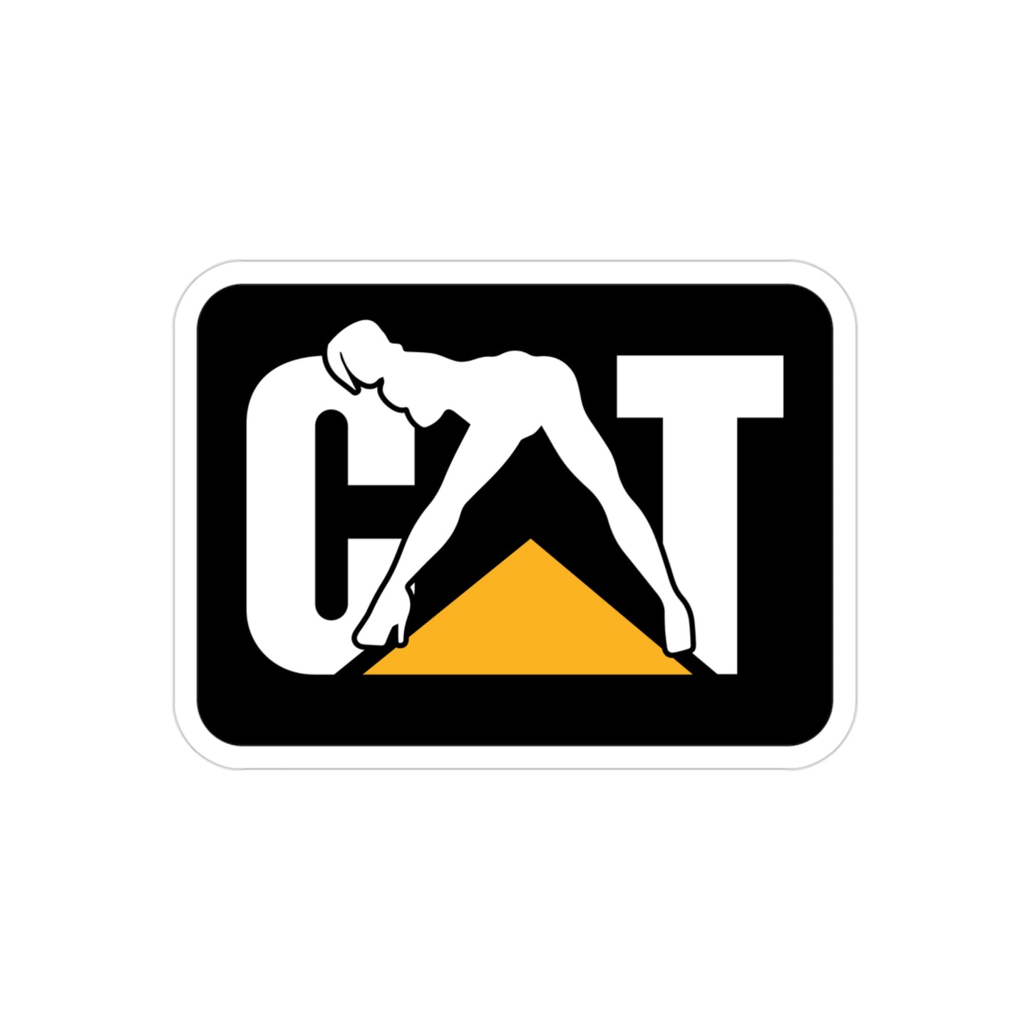 CAT Girl Transparent Outdoor Vinyl Decal, Die-Cut, 1pc