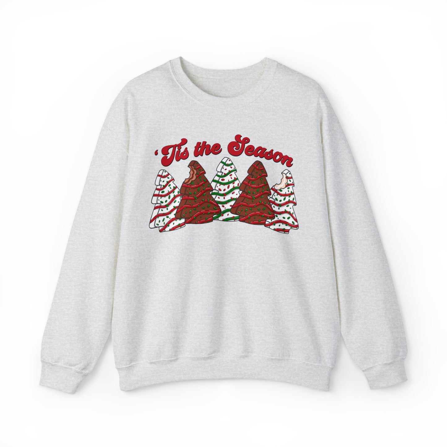 Tis The Season Christmas Tree Cake Sweatshirt Unisex Heavy Blend™ Crewneck Sweatshirt