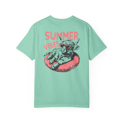 Summer Vibes Highland Cow Comfort Colors Unisex T-shirt