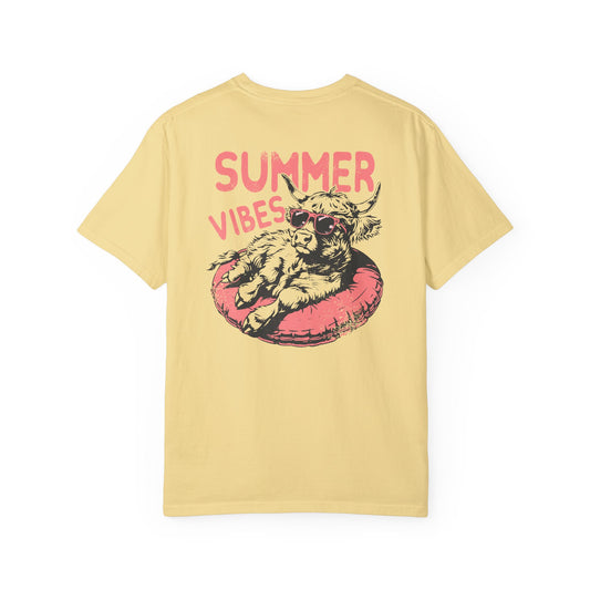 Summer Vibes Highland Cow Comfort Colors Unisex T-shirt