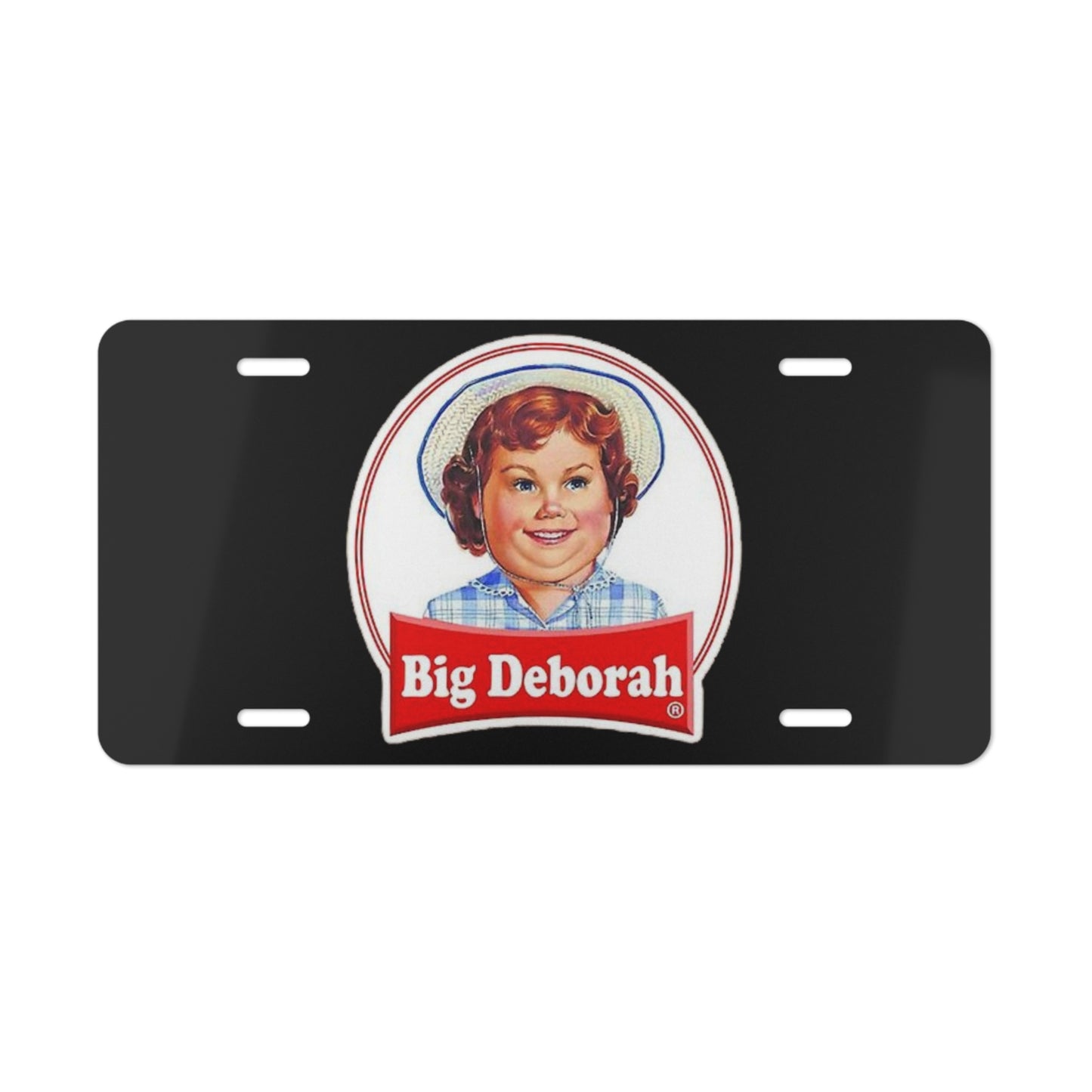 Big Deborah Black Vanity Plate
