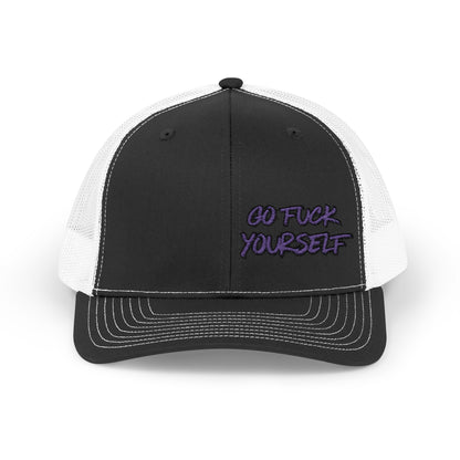 Go F Yourself (PURPLE) Richardson 112 Snapback Trucker Cap