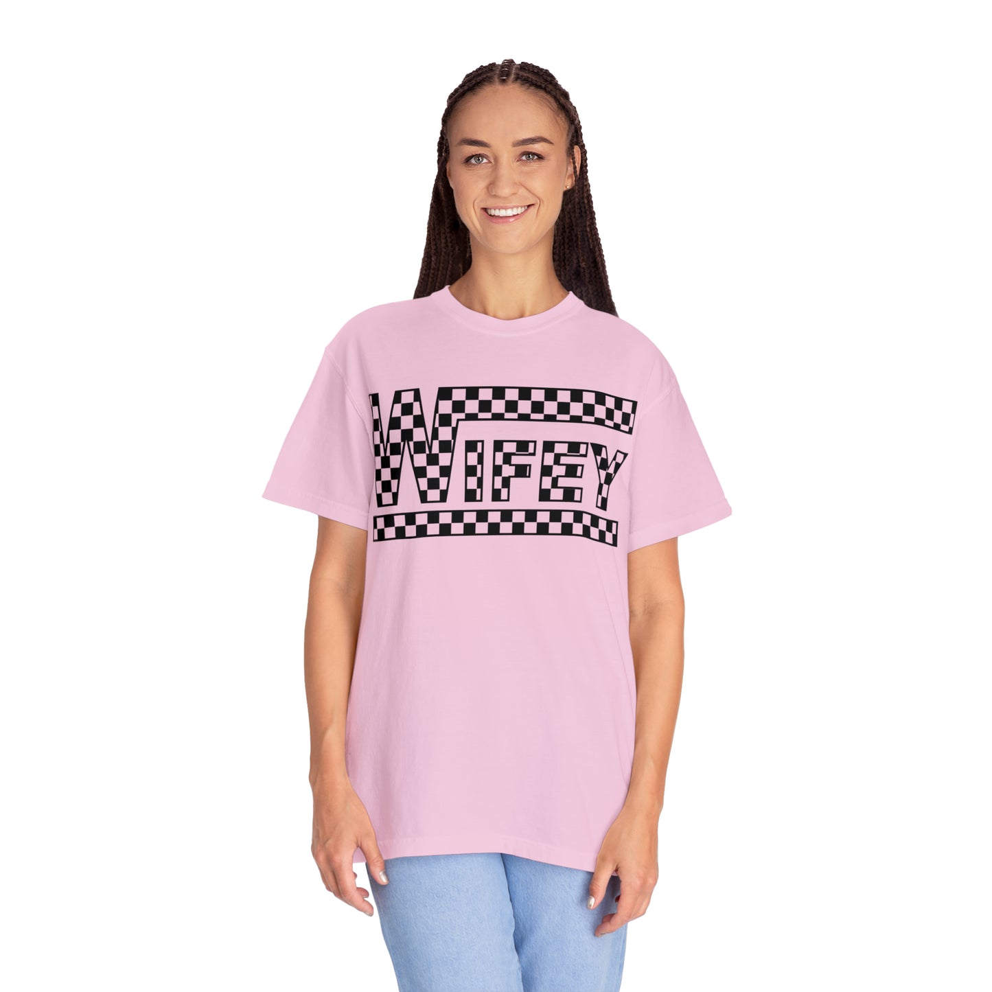 Checkered Wifey Comfort Colors Unisex Garment-Dyed T-shirt