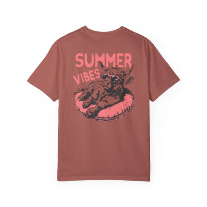 Summer Vibes Highland Cow Comfort Colors Unisex T-shirt