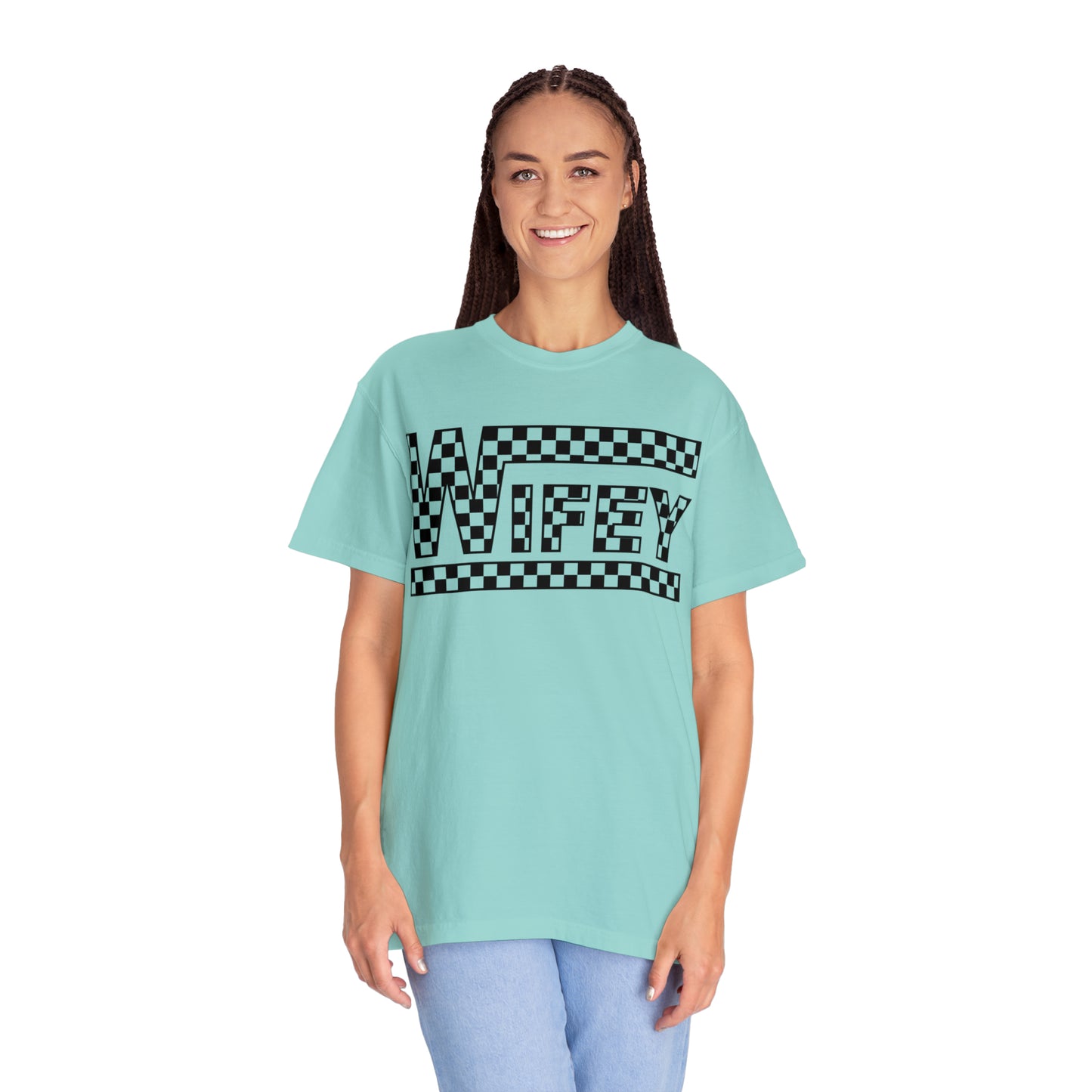 Checkered Wifey Comfort Colors Unisex Garment-Dyed T-shirt