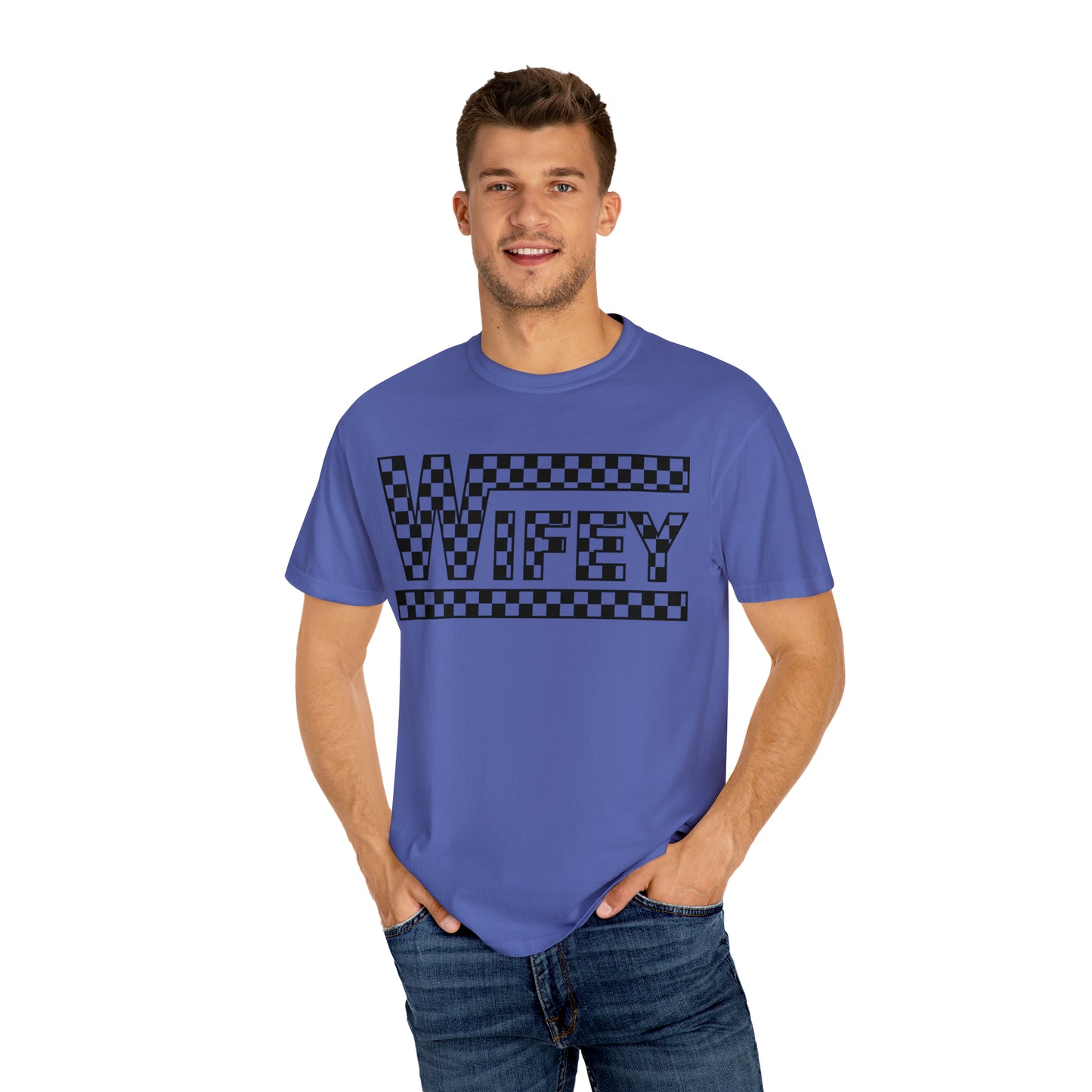 Checkered Wifey Comfort Colors Unisex Garment-Dyed T-shirt