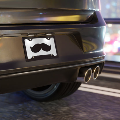 Mustache Ride White Vanity Plate