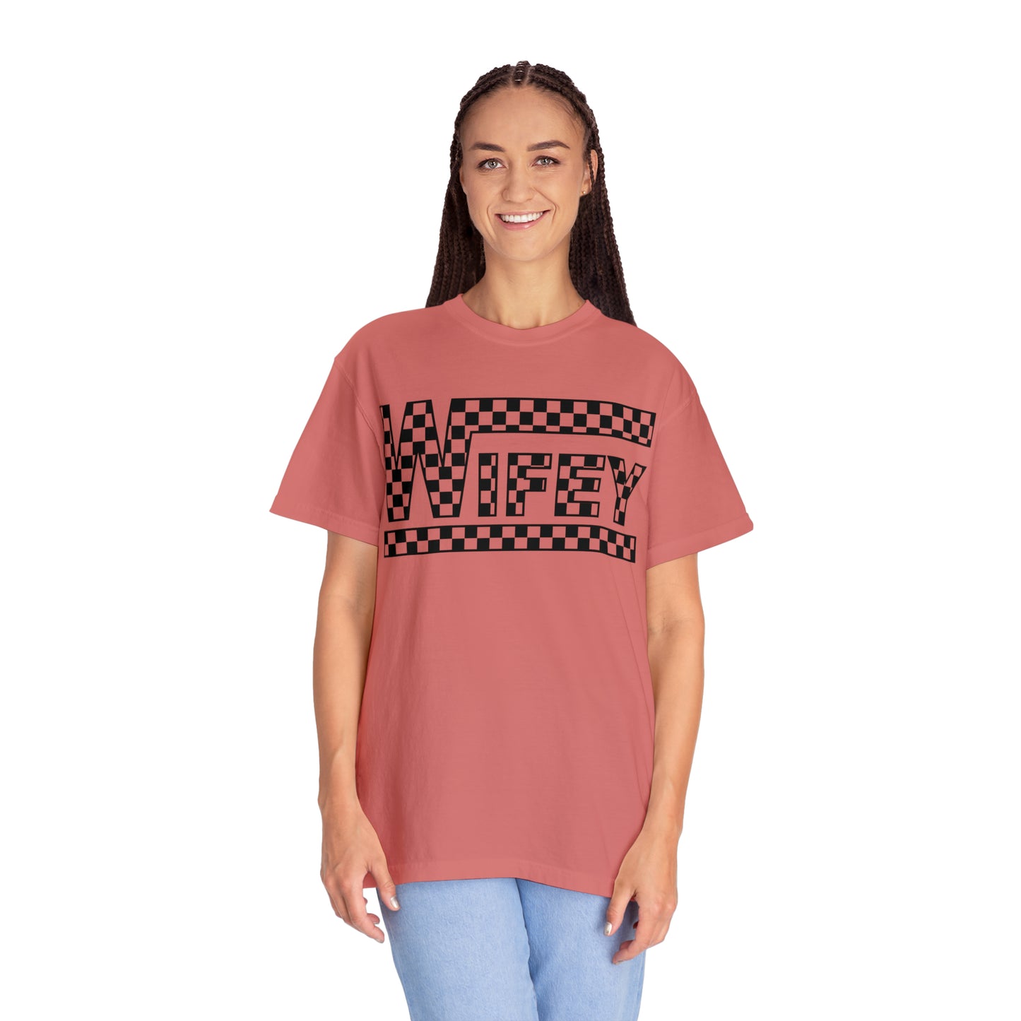 Checkered Wifey Comfort Colors Unisex Garment-Dyed T-shirt