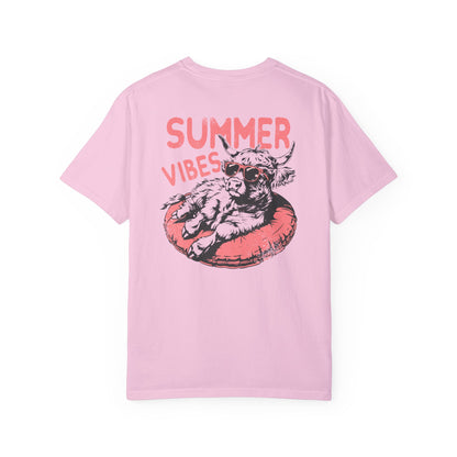 Summer Vibes Highland Cow Comfort Colors Unisex T-shirt