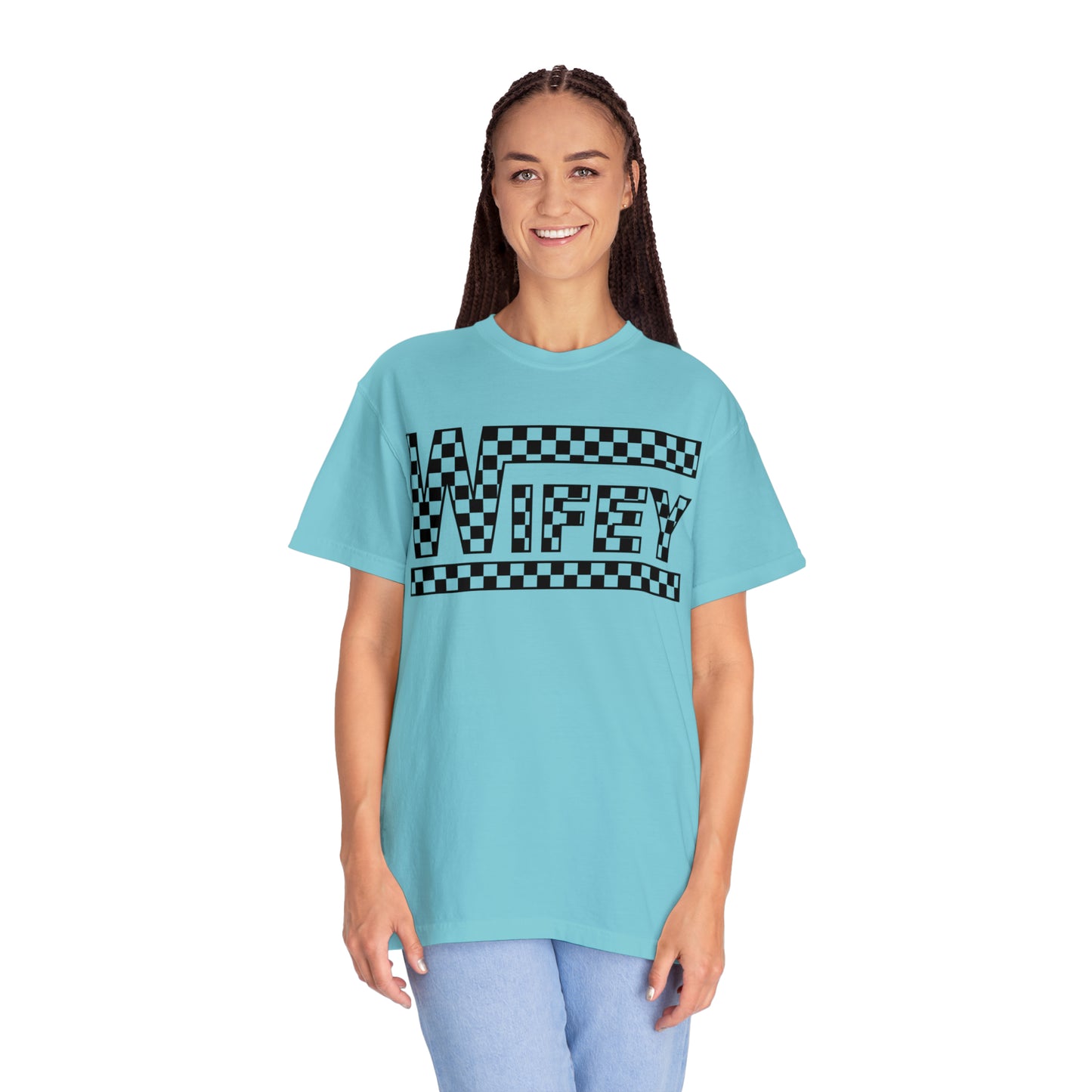 Checkered Wifey Comfort Colors Unisex Garment-Dyed T-shirt