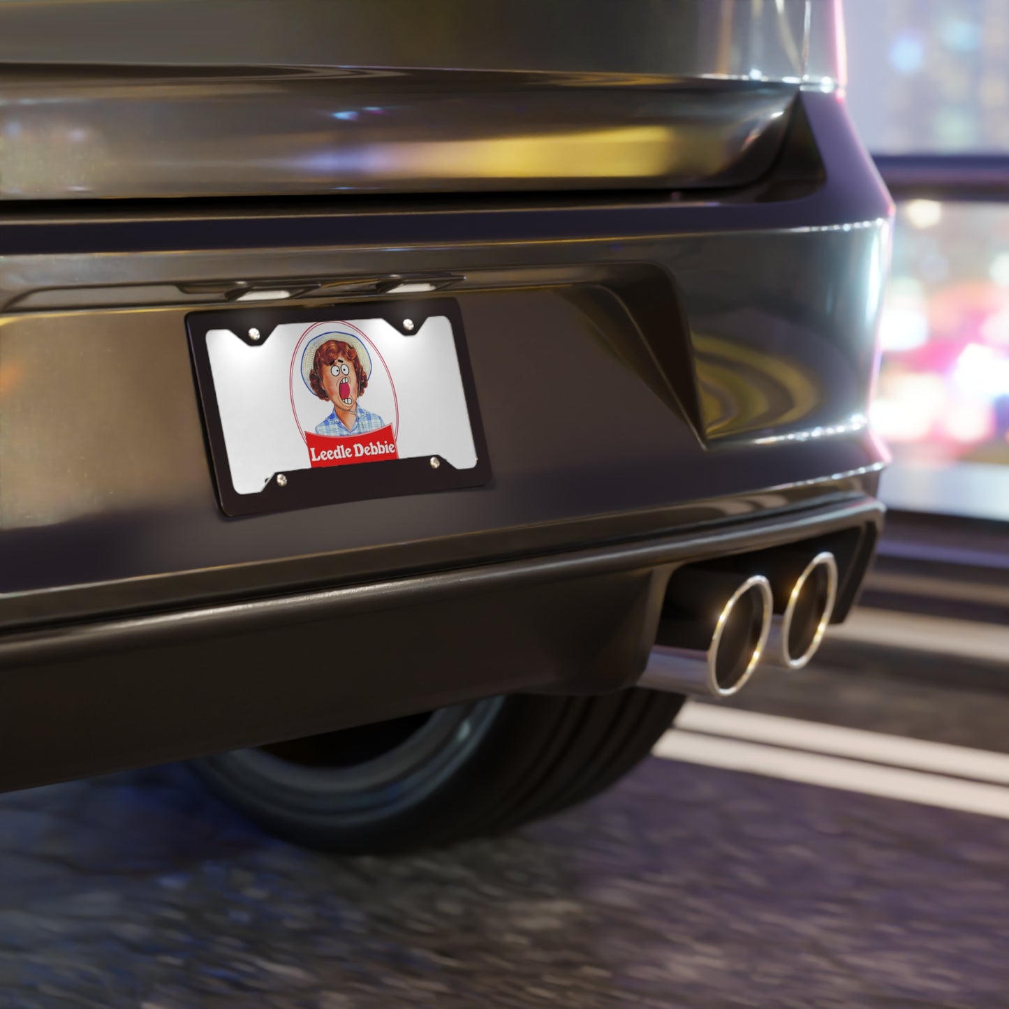 Leedle Debbie White Vanity Plate
