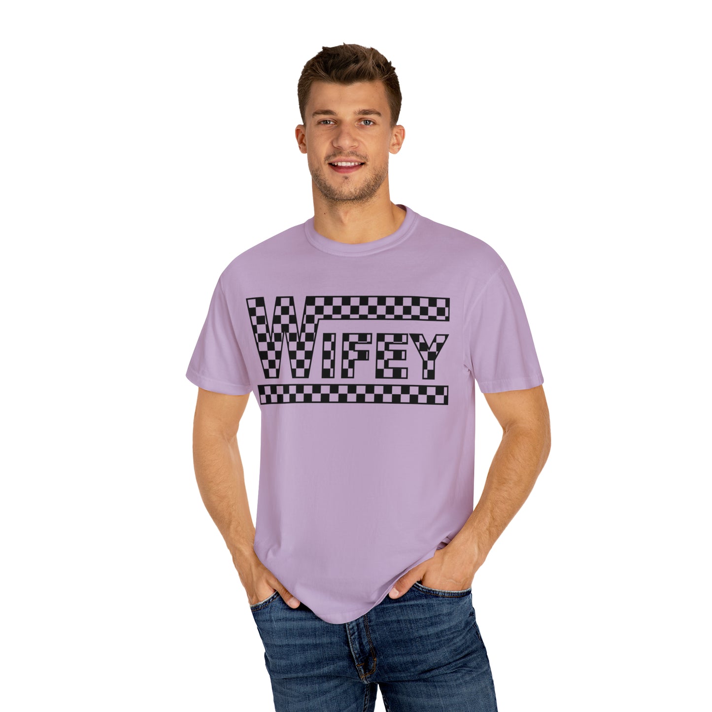 Checkered Wifey Comfort Colors Unisex Garment-Dyed T-shirt