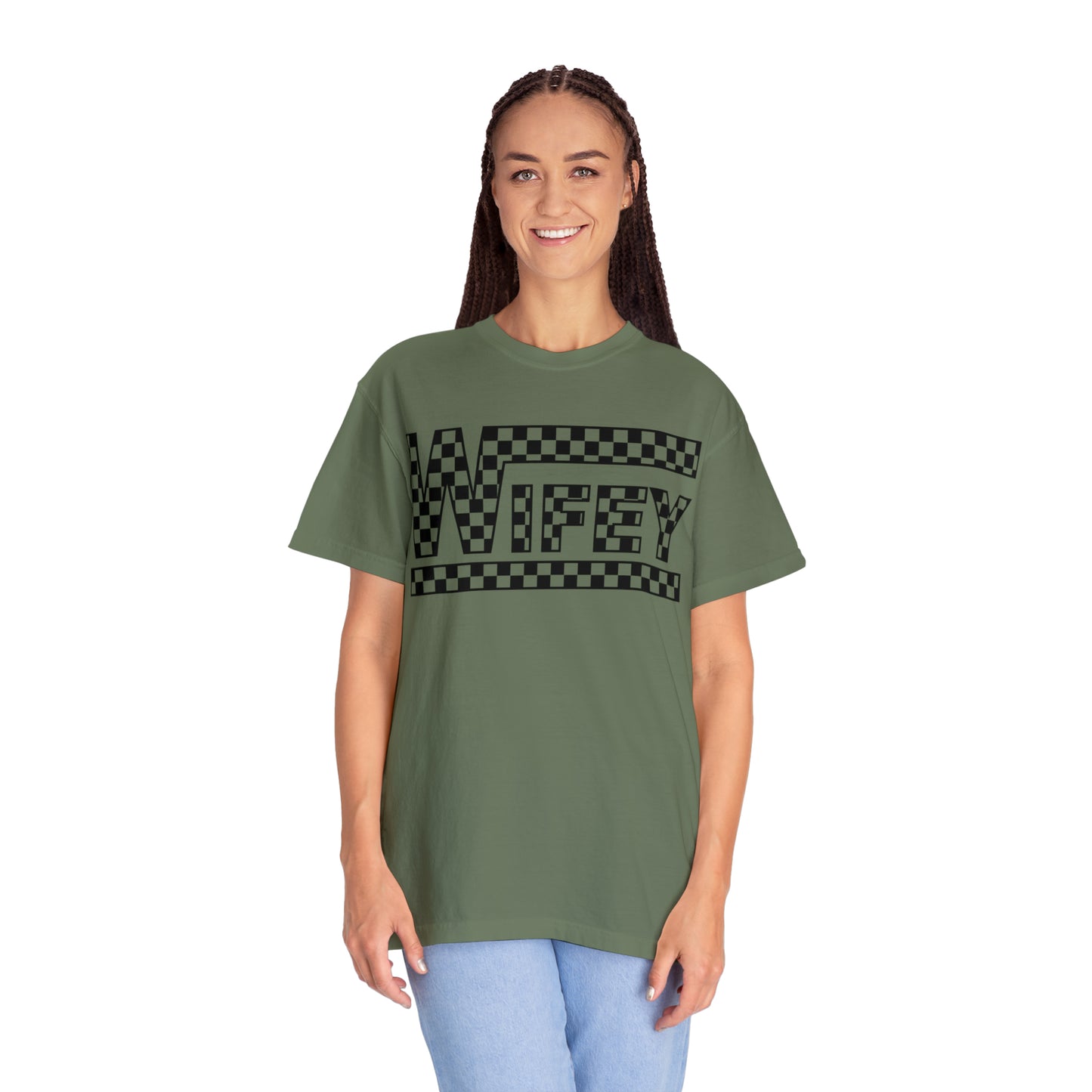 Checkered Wifey Comfort Colors Unisex Garment-Dyed T-shirt
