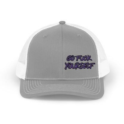 Go F Yourself (PURPLE) Richardson 112 Snapback Trucker Cap