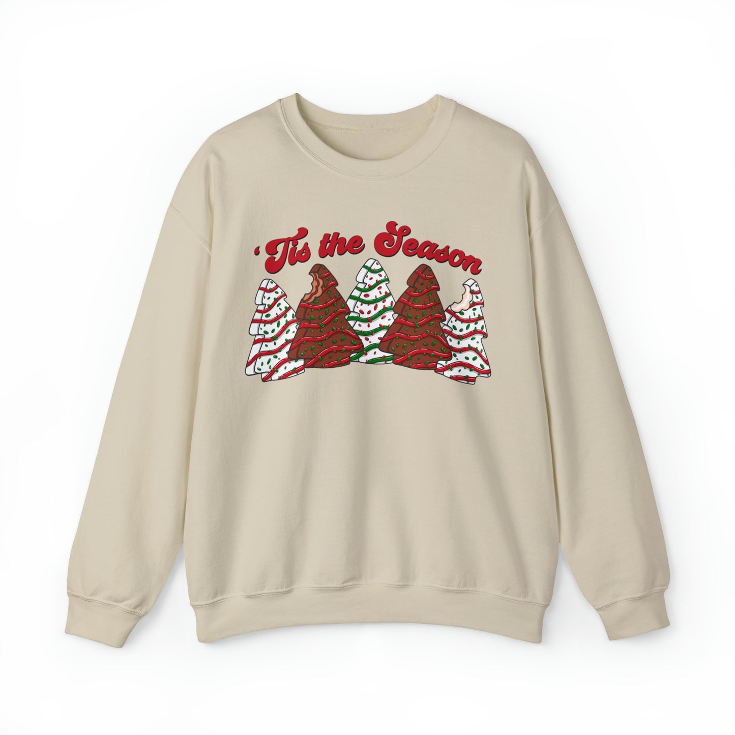 Tis The Season Christmas Tree Cake Sweatshirt Unisex Heavy Blend™ Crewneck Sweatshirt
