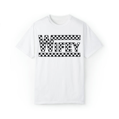 Checkered Wifey Comfort Colors Unisex Garment-Dyed T-shirt