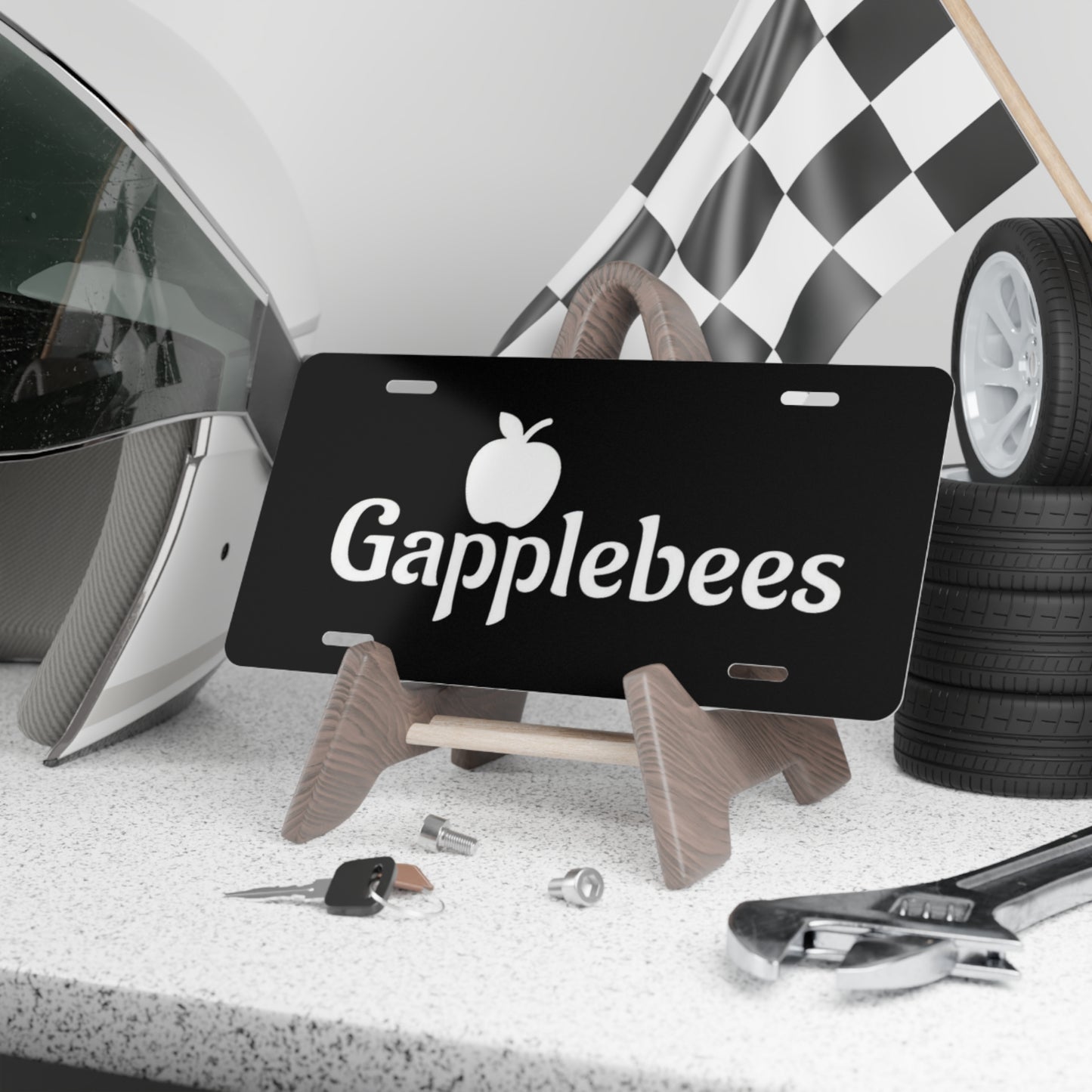 Gapplebees Blk Vanity Plate