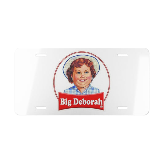 Big Deborah White Vanity Plate