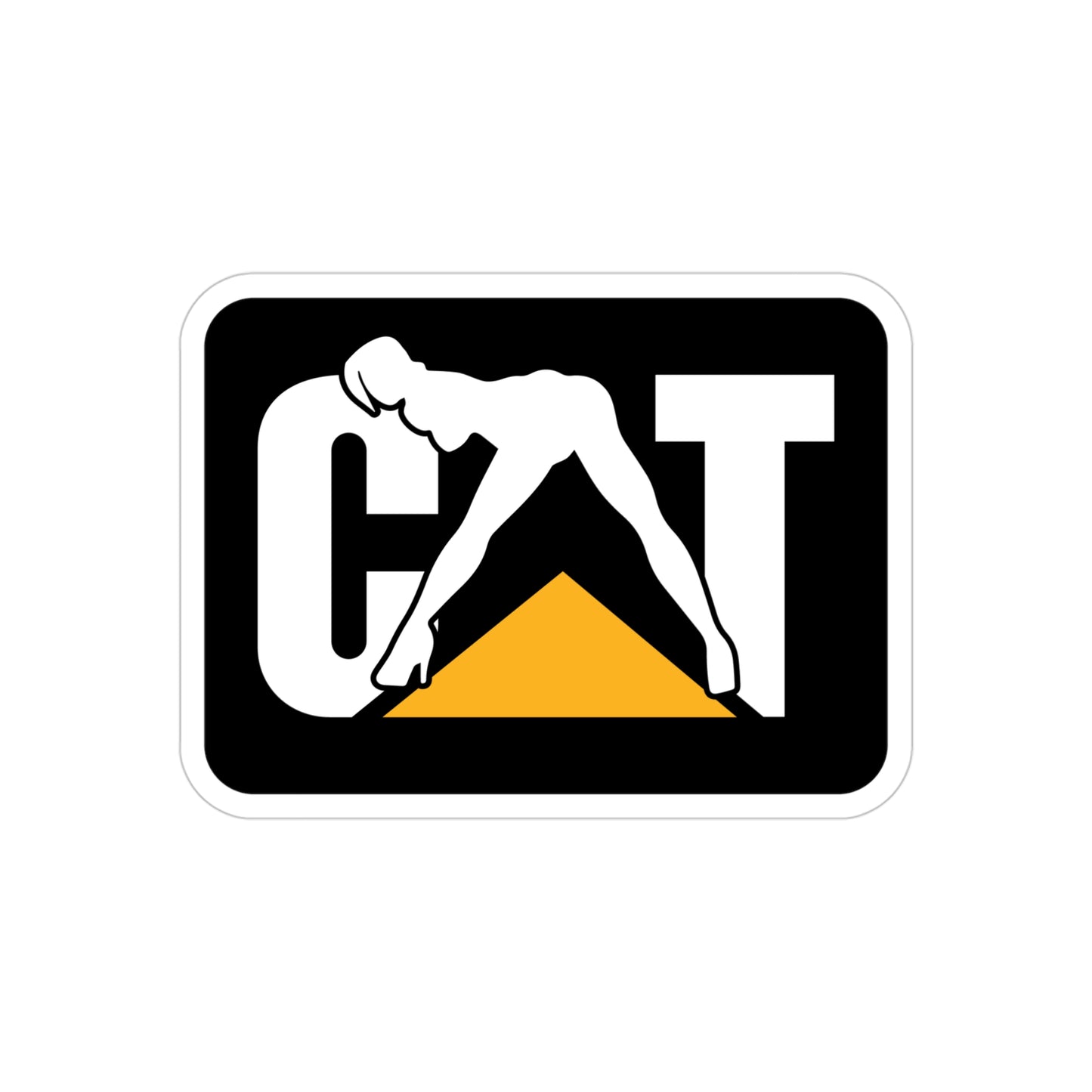 CAT Girl Transparent Outdoor Vinyl Decal, Die-Cut, 1pc
