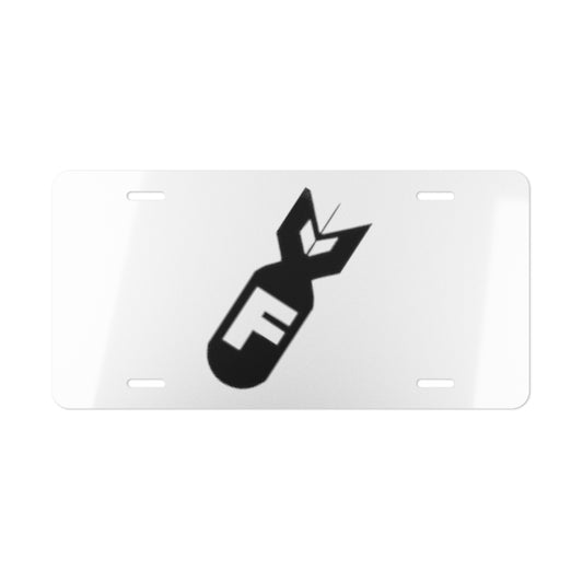 F Bomb White Vanity Plate