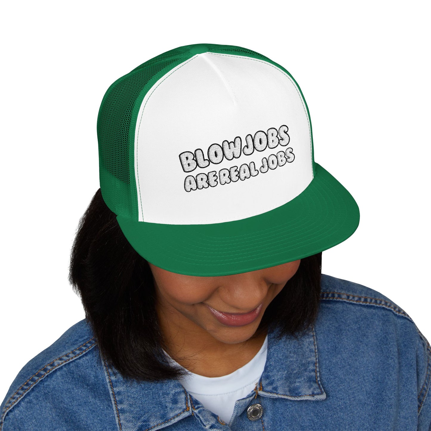 Real Jobs 5 Panel Trucker Cap (Embroidery)
