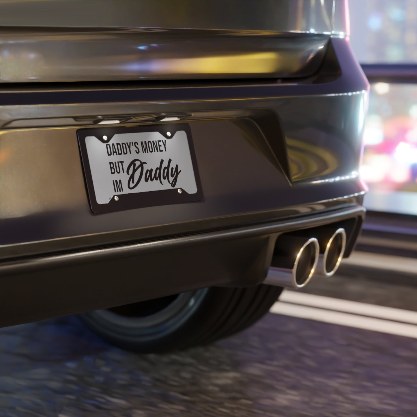 Daddy's Money Grey Vanity Plate
