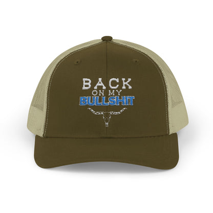 Back On My Bullshit Snapback Trucker Cap
