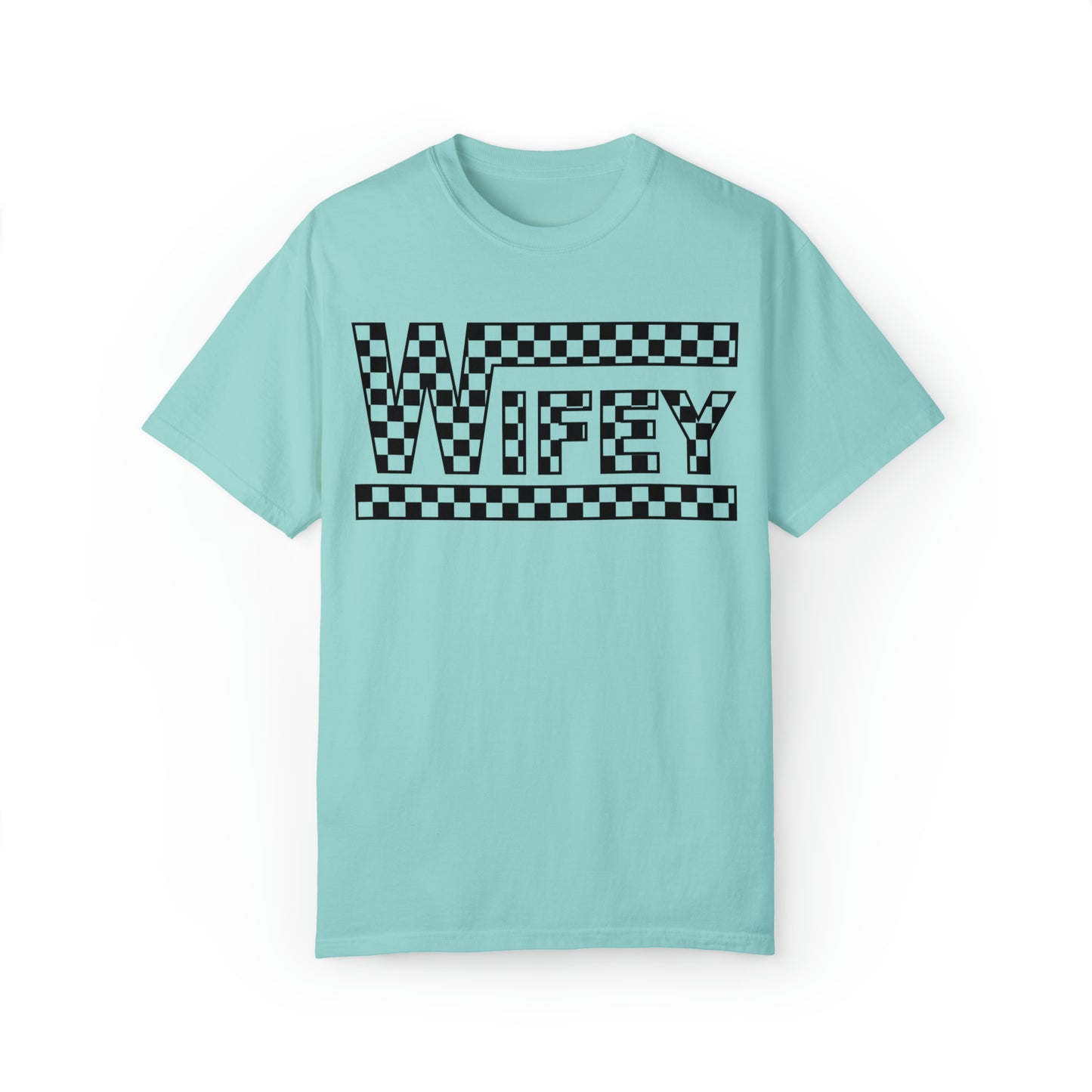 Checkered Wifey Comfort Colors Unisex Garment-Dyed T-shirt