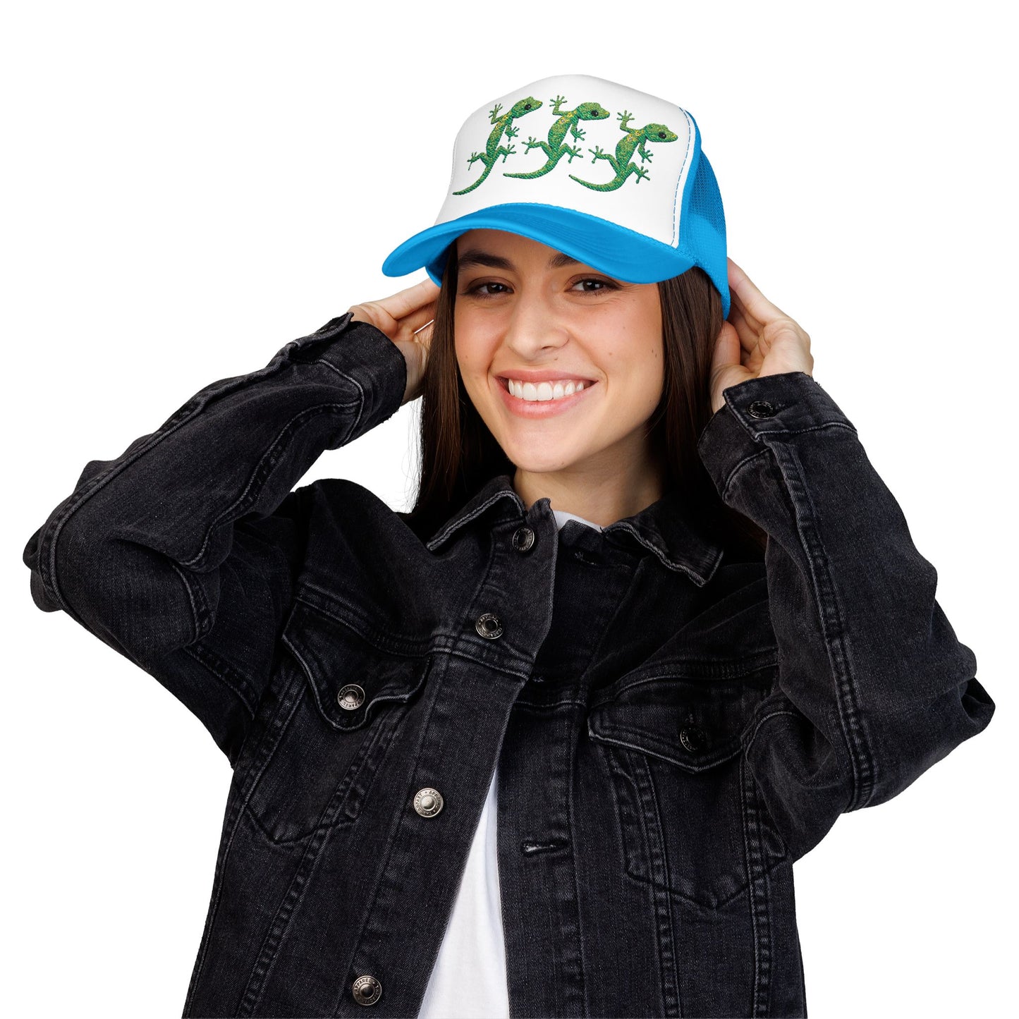 Lizard Lizard Lizard Meme Foam Trucker Hat (Embroidery)