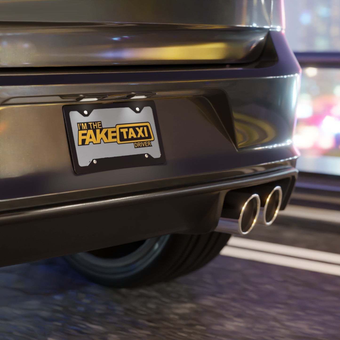 Fake Taxi Driver Grey Vanity Plate