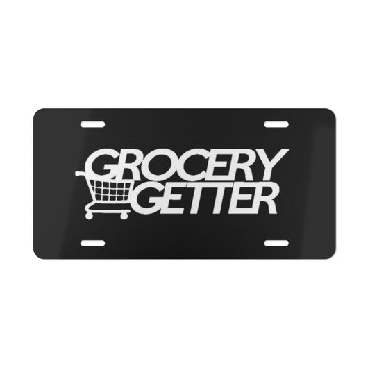 Grocery Getter Blk Vanity Plate