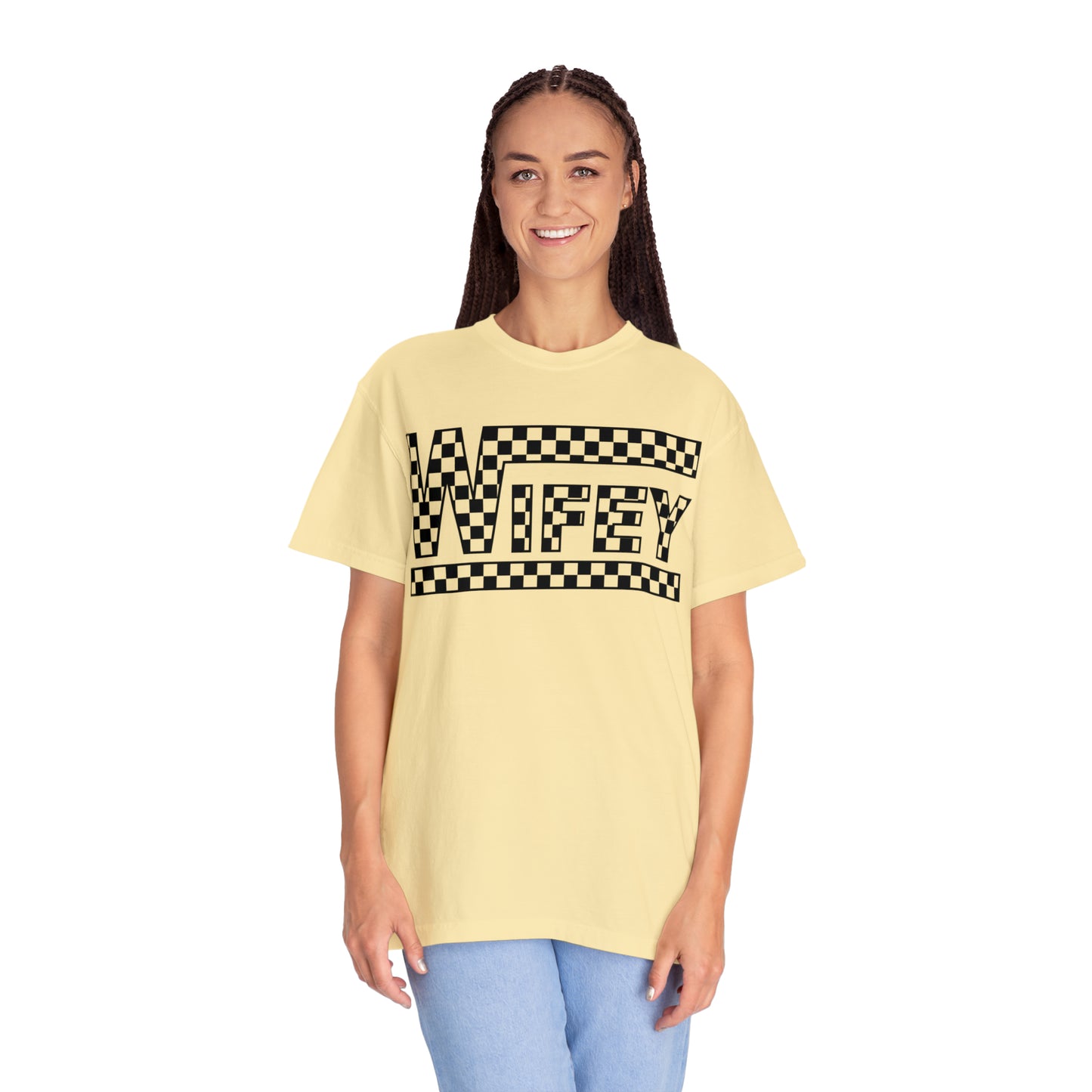 Checkered Wifey Comfort Colors Unisex Garment-Dyed T-shirt