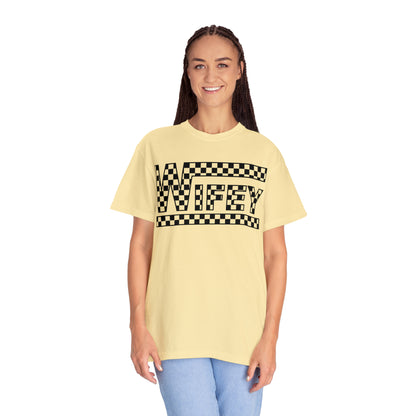 Checkered Wifey Comfort Colors Unisex Garment-Dyed T-shirt