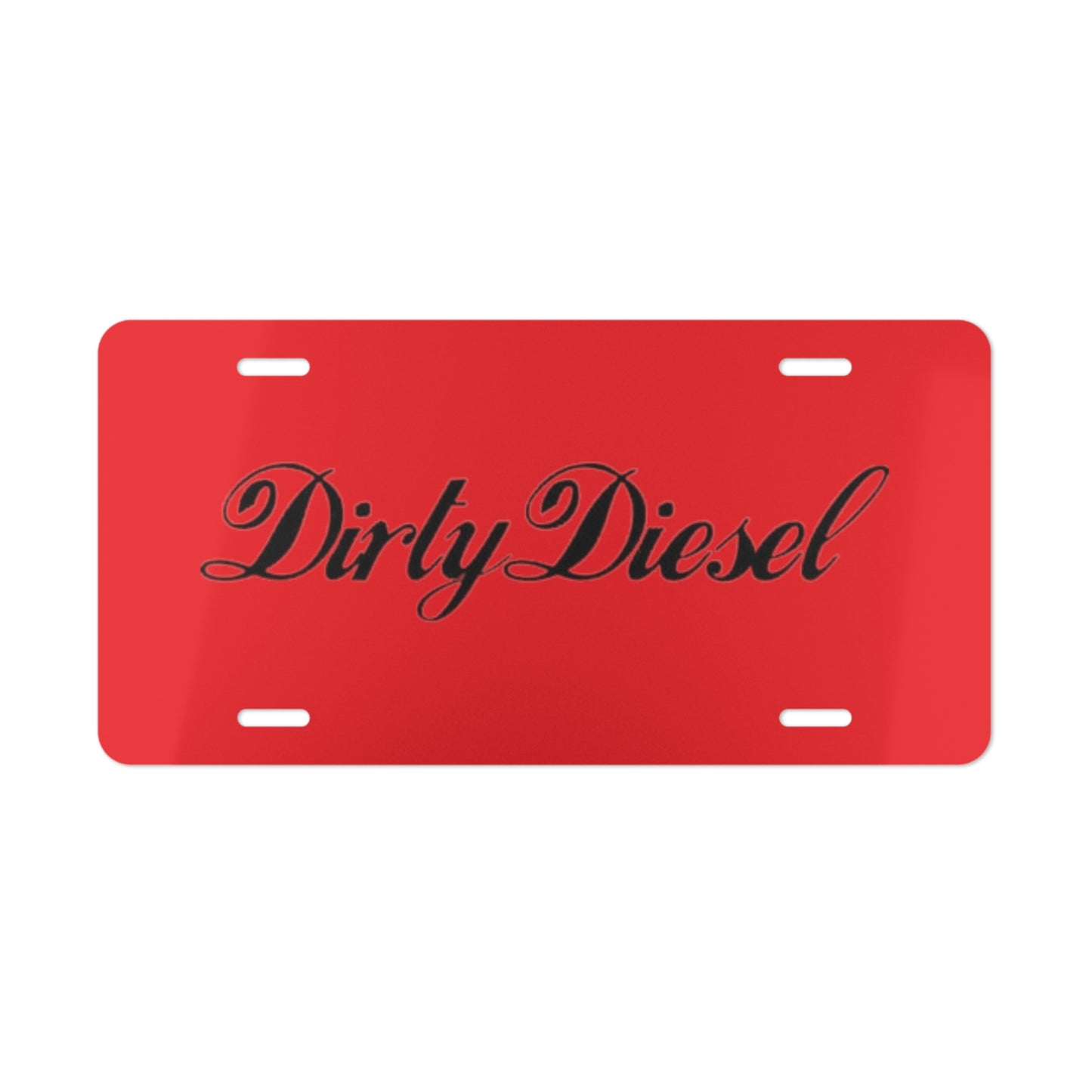 Dirty Diesel Red Vanity Plate