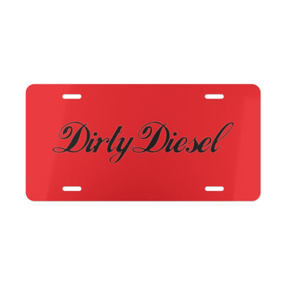 Dirty Diesel Red Vanity Plate