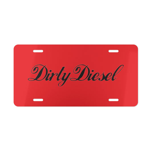Dirty Diesel Red Vanity Plate