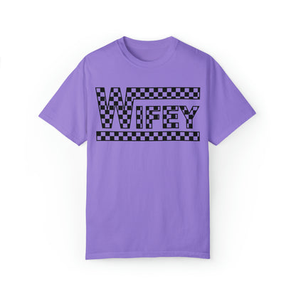 Checkered Wifey Comfort Colors Unisex Garment-Dyed T-shirt