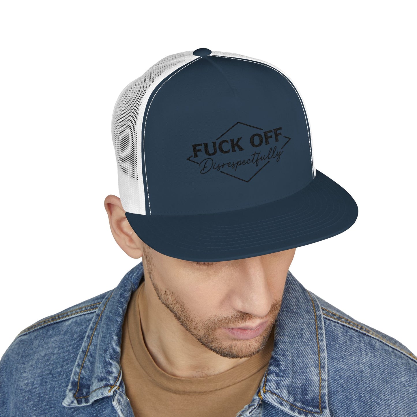 F*CK OFF 5 Panel Trucker Cap (Embroidery)