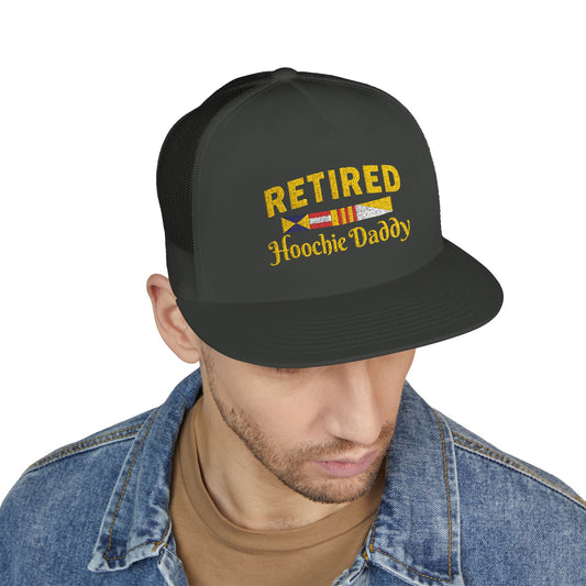 Retired Hoochie Daddy 5 Panel Trucker Cap (Embroidery)
