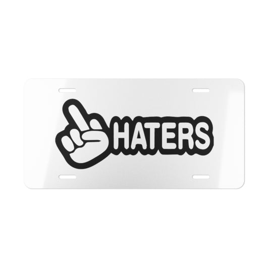F Haters White Vanity Plate