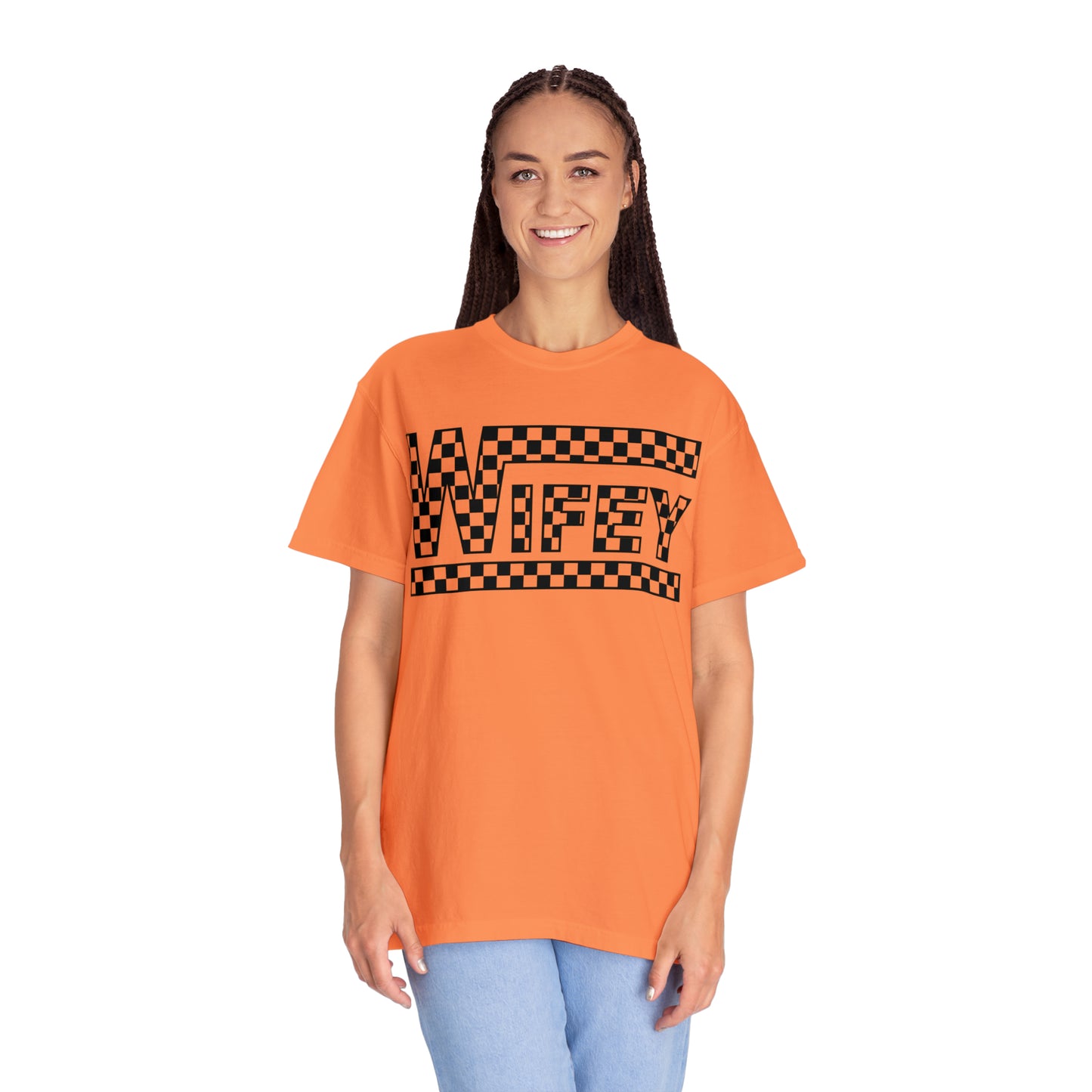 Checkered Wifey Comfort Colors Unisex Garment-Dyed T-shirt