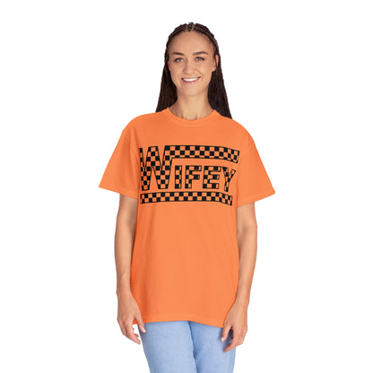 Checkered Wifey Comfort Colors Unisex Garment-Dyed T-shirt