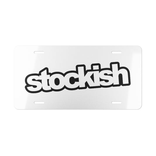 Stockish White Vanity Plate