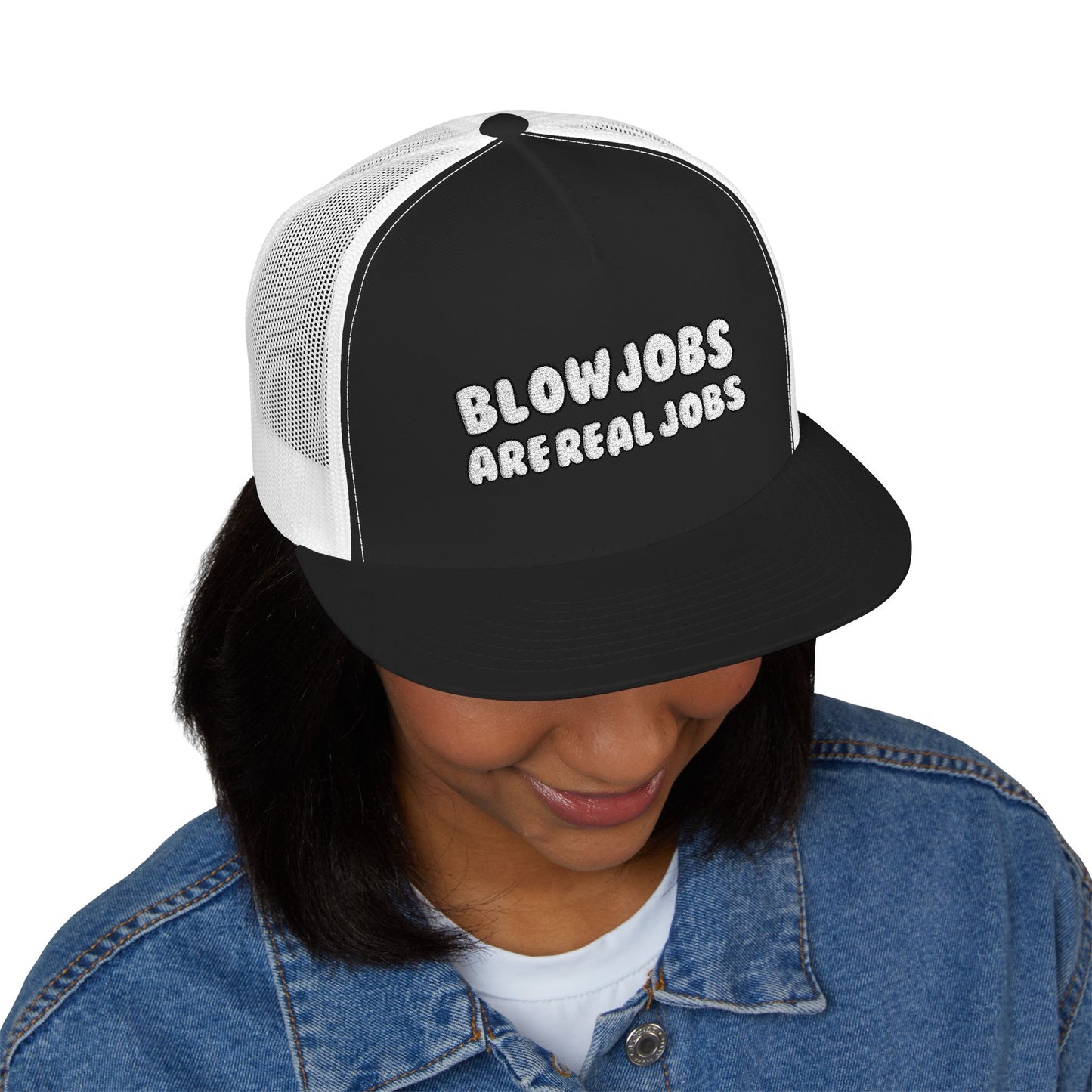 Real Jobs 5 Panel Trucker Cap (Embroidery)