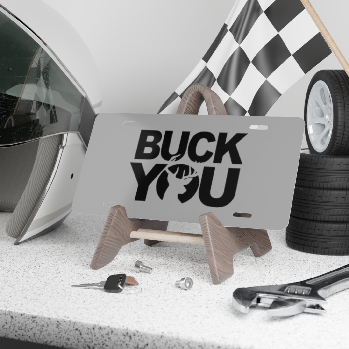 Buck You Grey Vanity Plate